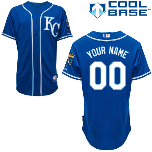 Customized Kansas City Royals Baseball Jersey-Women's Authentic 2014 Alternate 2 Blue Cool Base MLB Jersey